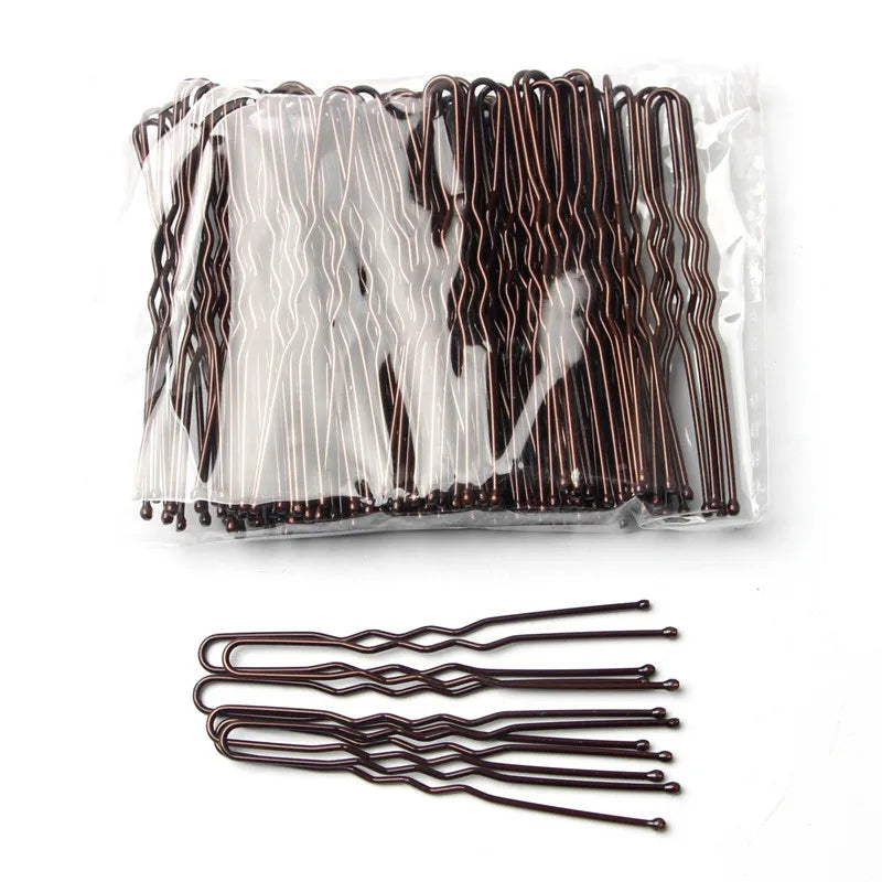 Basic U Shaped Gold Brown Plated Metal Hairpin Invisible Hair Styling Bobby Pin Salon Hair Accessories Safe Hair Grip