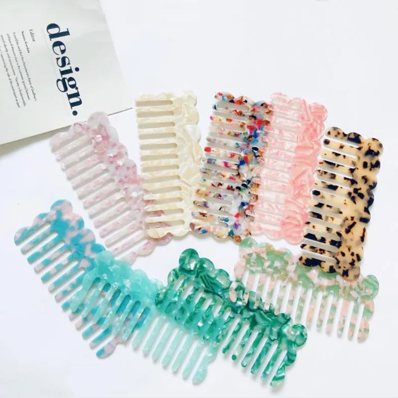 Korean Fashion Acetate  Anti-static Massage Hair Combs Colorful Hairdressing Comb Hair Brush For Women Girls Hair Styling Tool
