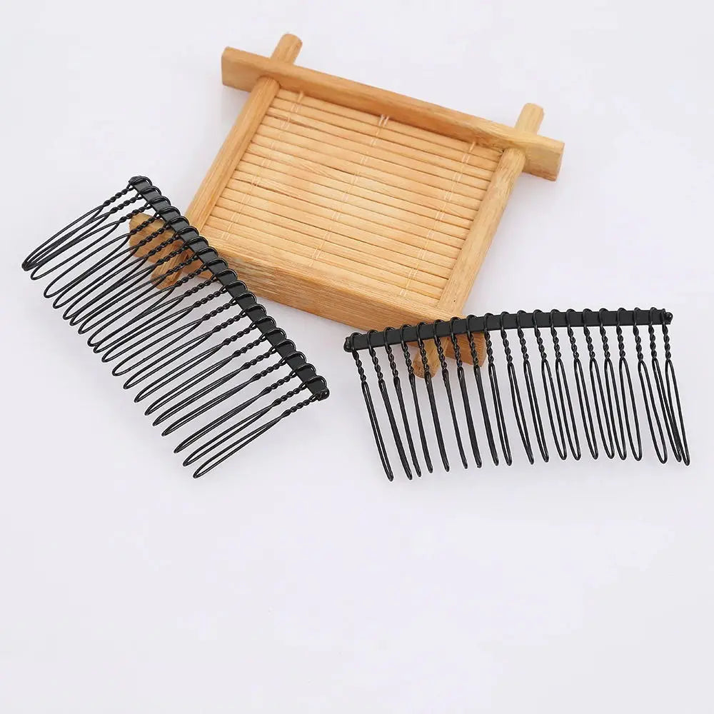 10Pcs/lot 12/15/20 Teeth Metal Twisted Wire Hair Comb Base for Diy Hair Comb Clip Handmade Bridal Hair Jewelry Accessories