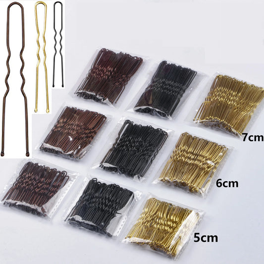 Basic U Shaped Gold Brown Plated Metal Hairpin Invisible Hair Styling Bobby Pin Salon Hair Accessories Safe Hair Grip