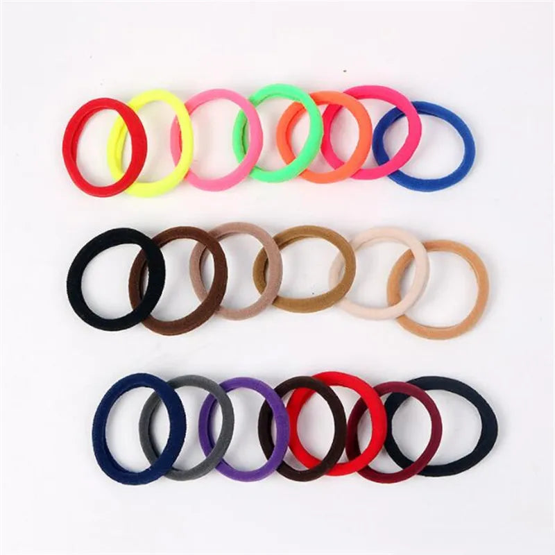 50pcs Colorful Elastic Hair Band Leagues Ties Straps Colets Scrunchies Gum Accessory For Girl Women Children Kid Pigtails Holder