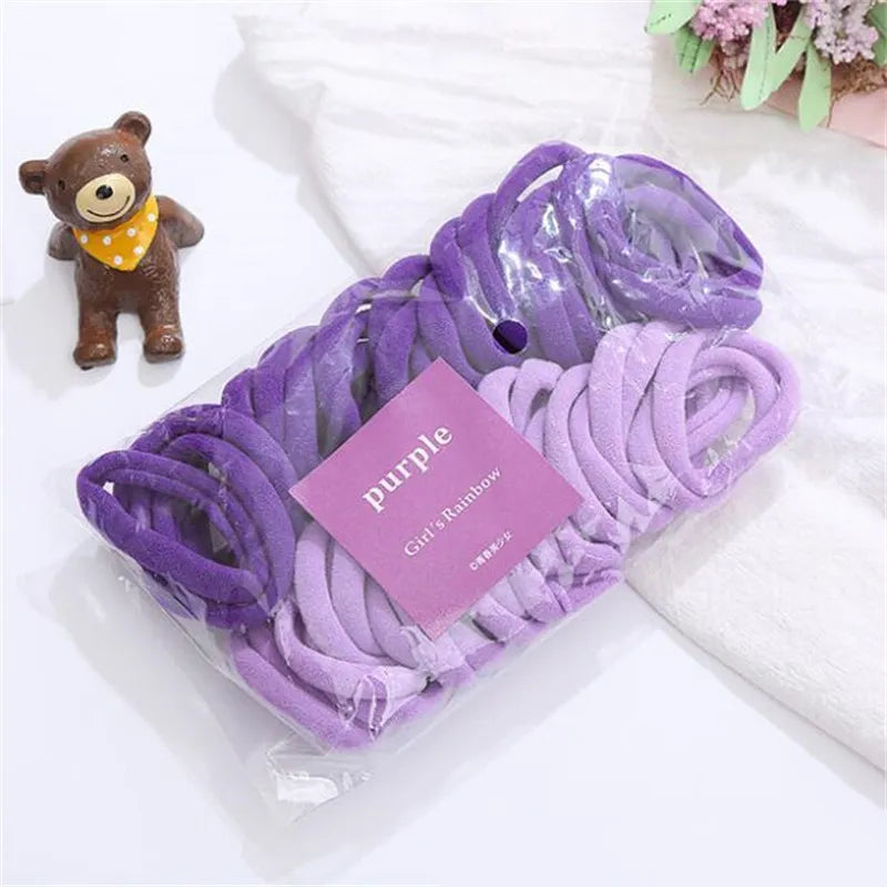 50pcs Colorful Elastic Hair Band Leagues Ties Straps Colets Scrunchies Gum Accessory For Girl Women Children Kid Pigtails Holder