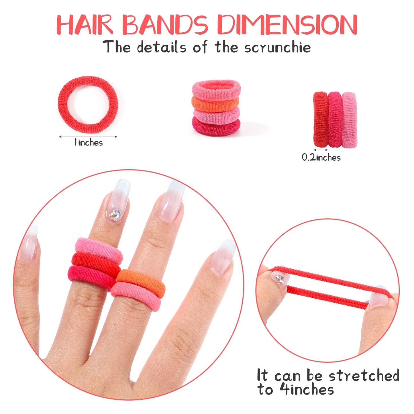 20/50pcs Kids Elastic Hair Bands Girls Sweets Scrunchie Rubber Band for Children Hair Ties Clips Headband Baby Hair Accessories